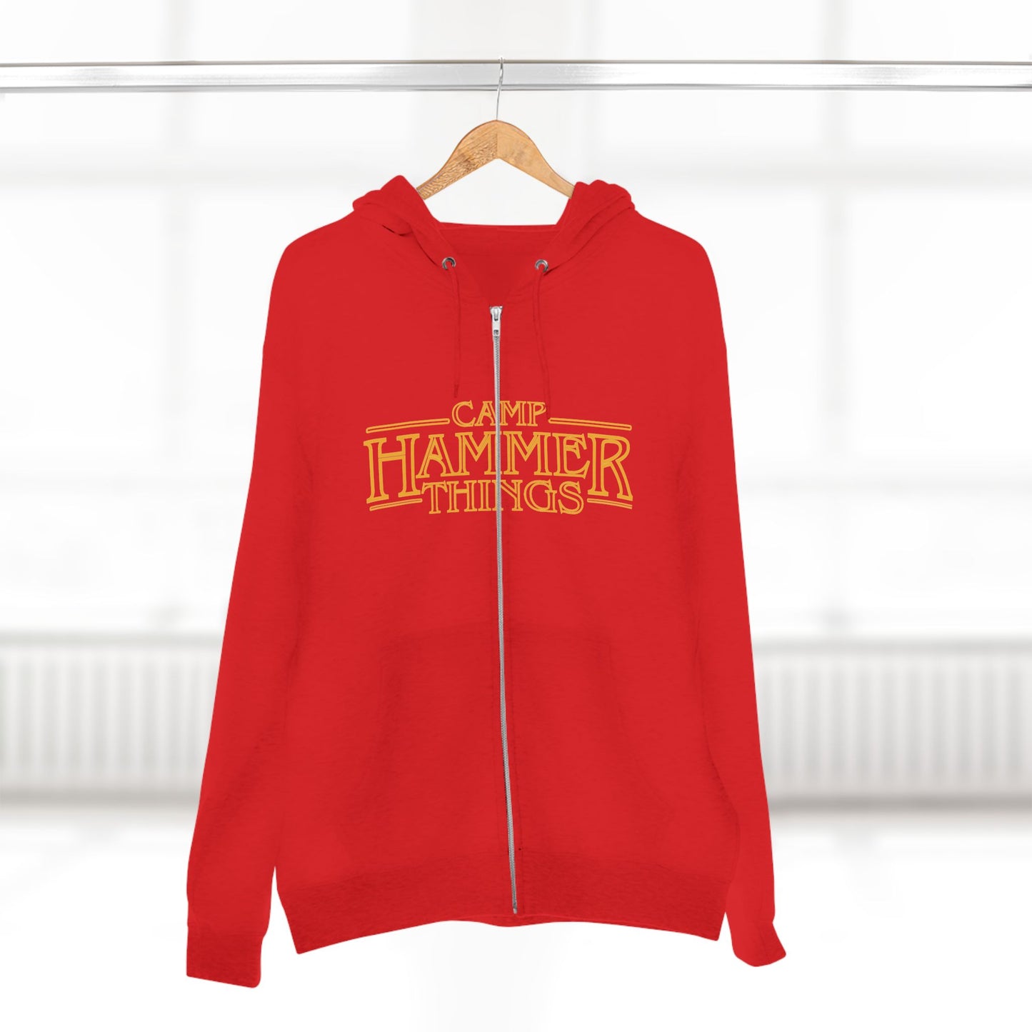 Camp Hammer Things Unisex Zip Hoodie | Perfect for Geeks, Nerds, Camp Lovers | Ideal Gift for Birthdays, Holidays, or Casual Wear