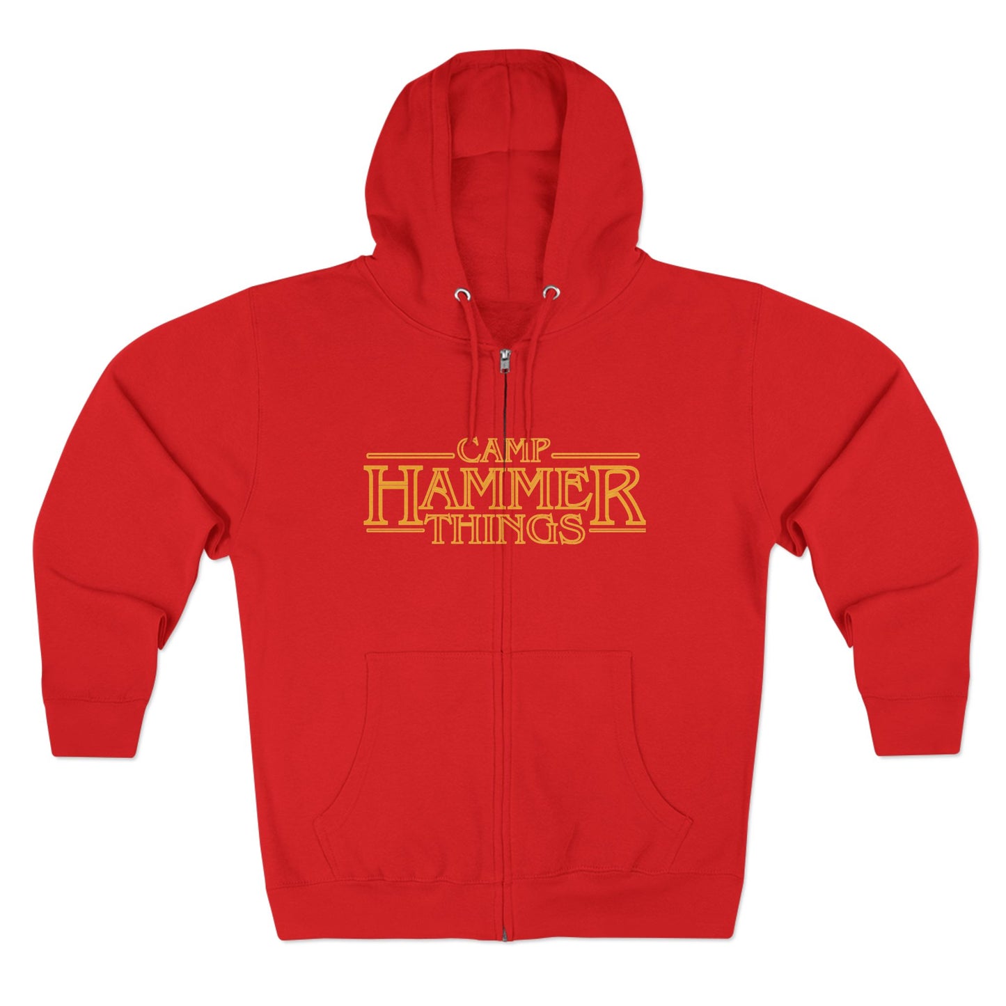 Camp Hammer Things Unisex Zip Hoodie | Perfect for Geeks, Nerds, Camp Lovers | Ideal Gift for Birthdays, Holidays, or Casual Wear
