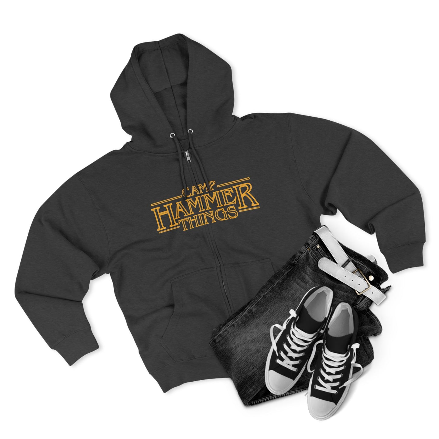 Camp Hammer Things Unisex Zip Hoodie | Perfect for Geeks, Nerds, Camp Lovers | Ideal Gift for Birthdays, Holidays, or Casual Wear