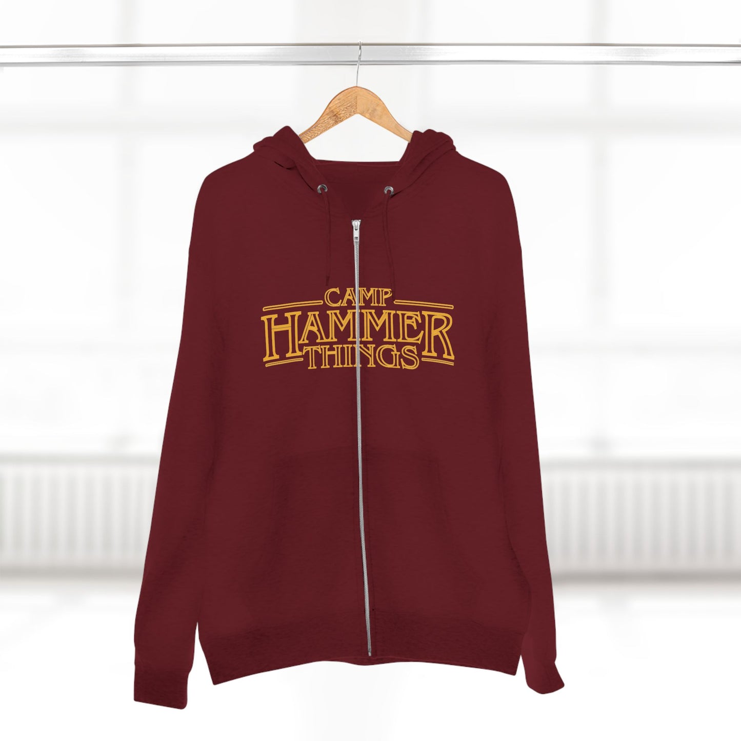 Camp Hammer Things Unisex Zip Hoodie | Perfect for Geeks, Nerds, Camp Lovers | Ideal Gift for Birthdays, Holidays, or Casual Wear