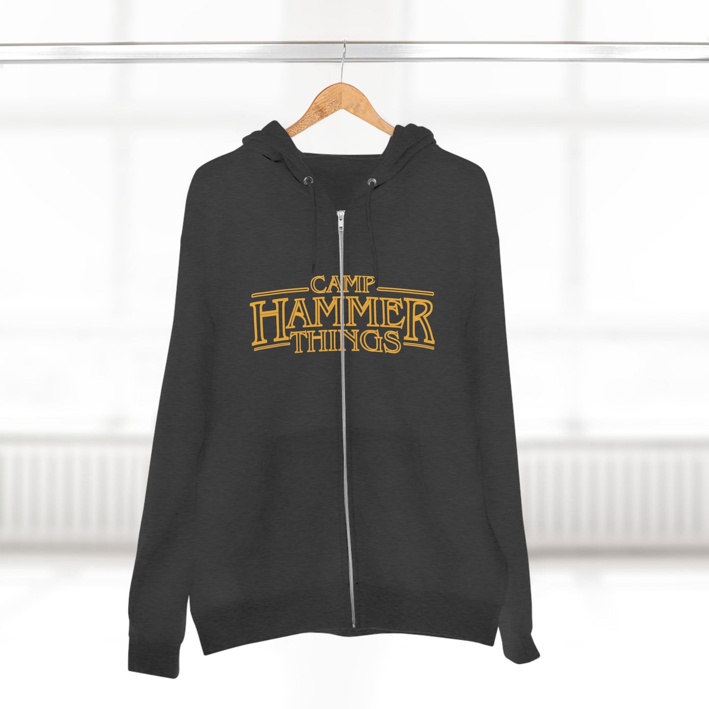 Camp Hammer Things Unisex Zip Hoodie | Perfect for Geeks, Nerds, Camp Lovers | Ideal Gift for Birthdays, Holidays, or Casual Wear