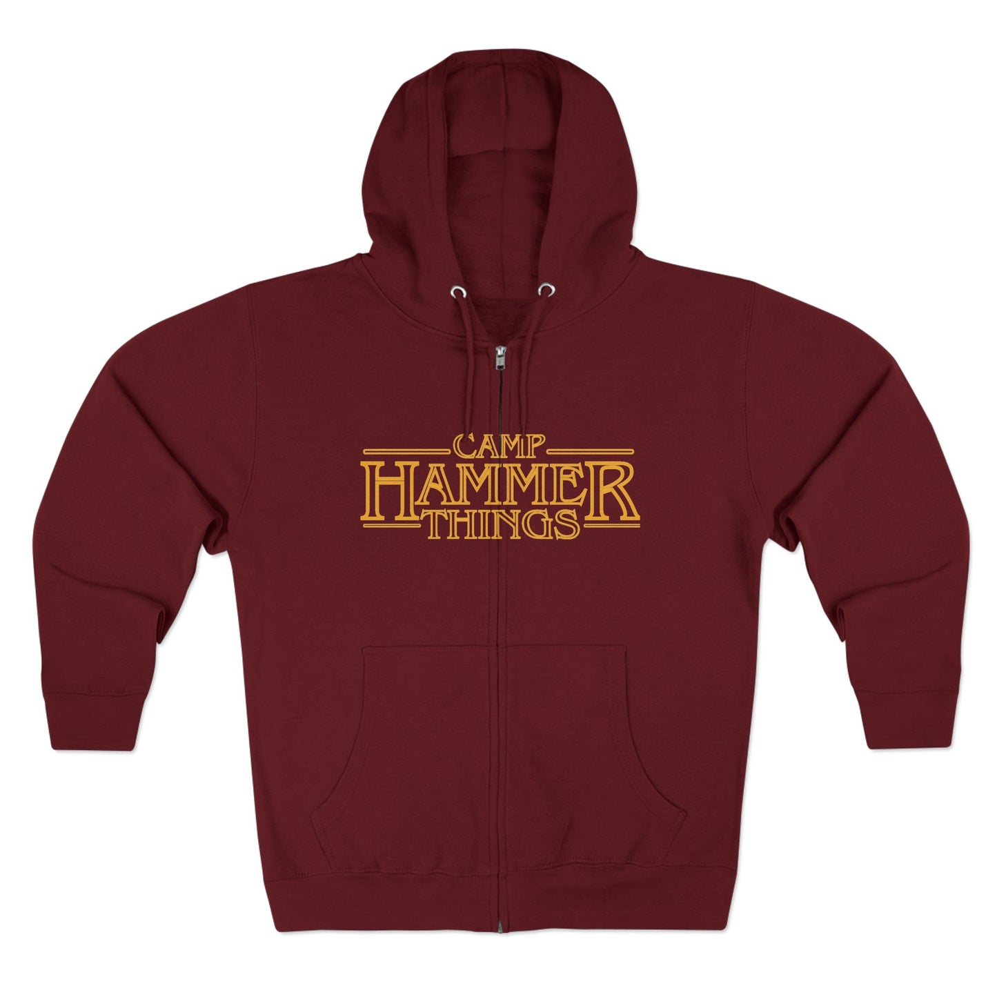 Camp Hammer Things Unisex Zip Hoodie | Perfect for Geeks, Nerds, Camp Lovers | Ideal Gift for Birthdays, Holidays, or Casual Wear