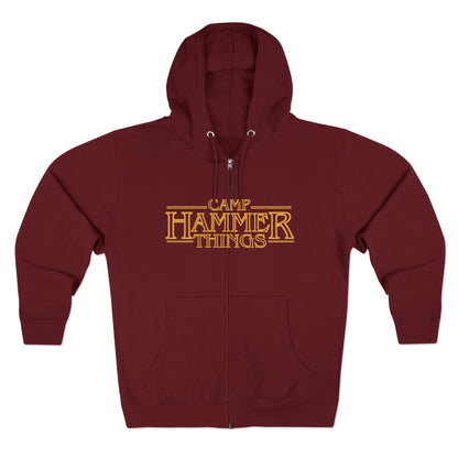 Camp Hammer Things Unisex Zip Hoodie | Perfect for Geeks, Nerds, Camp Lovers | Ideal Gift for Birthdays, Holidays, or Casual Wear