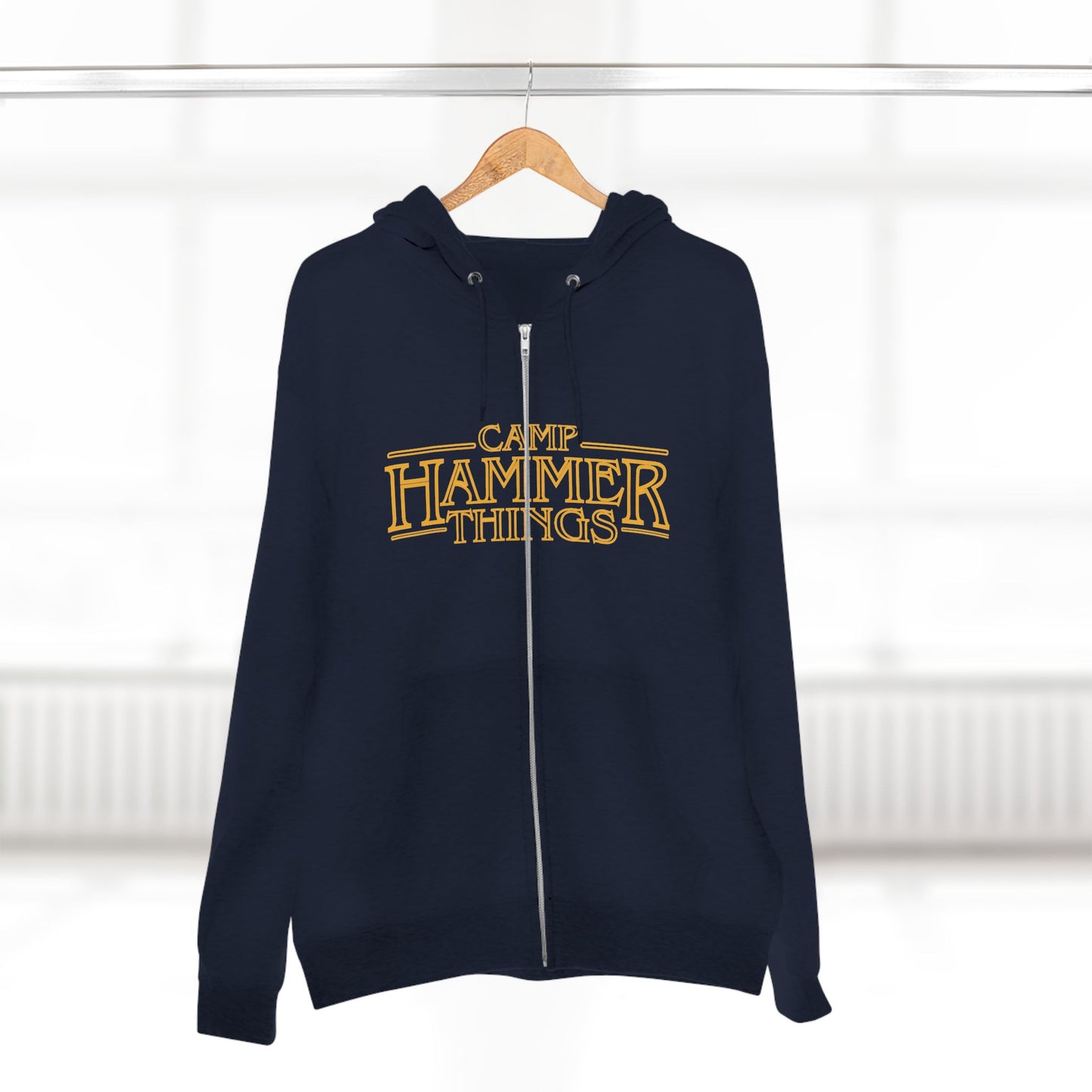 Camp Hammer Things Unisex Zip Hoodie | Perfect for Geeks, Nerds, Camp Lovers | Ideal Gift for Birthdays, Holidays, or Casual Wear